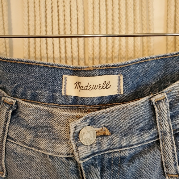 MADEWELL The Mom Jean Light Wash Distressed High Rise Straight Relaxed Leg Jeans - Picture 11 of 12